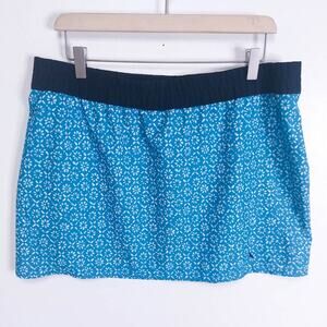 Eddie Bauer Athletic Short Batik Floral Skirt Womens Large Blue